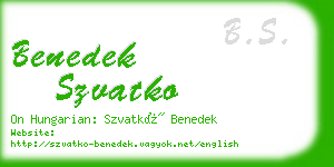 benedek szvatko business card